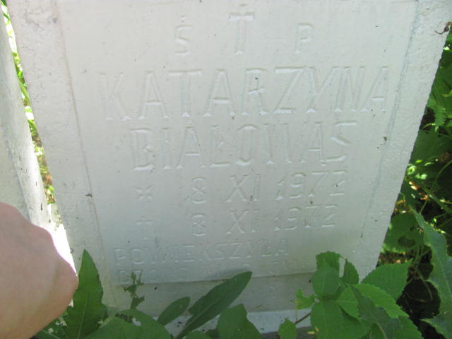 Katarzyna Białowąs 1972 Oława - Grobonet - Wyszukiwarka osób pochowanych