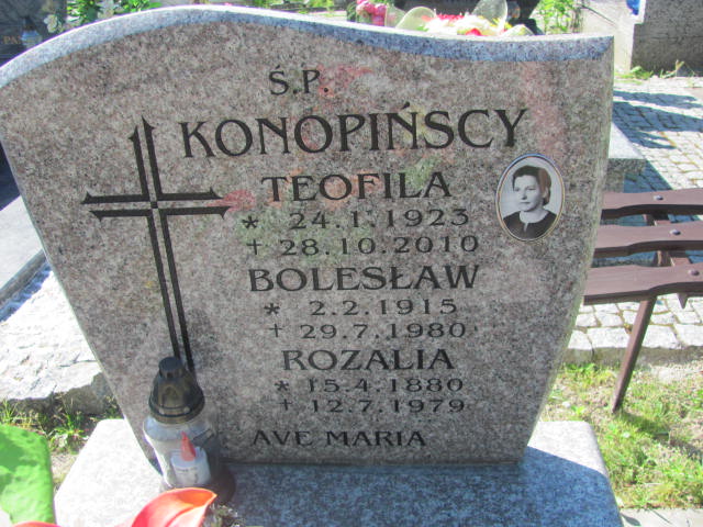 Rozalia Konopińska 1880 Oława - Grobonet - Wyszukiwarka osób pochowanych