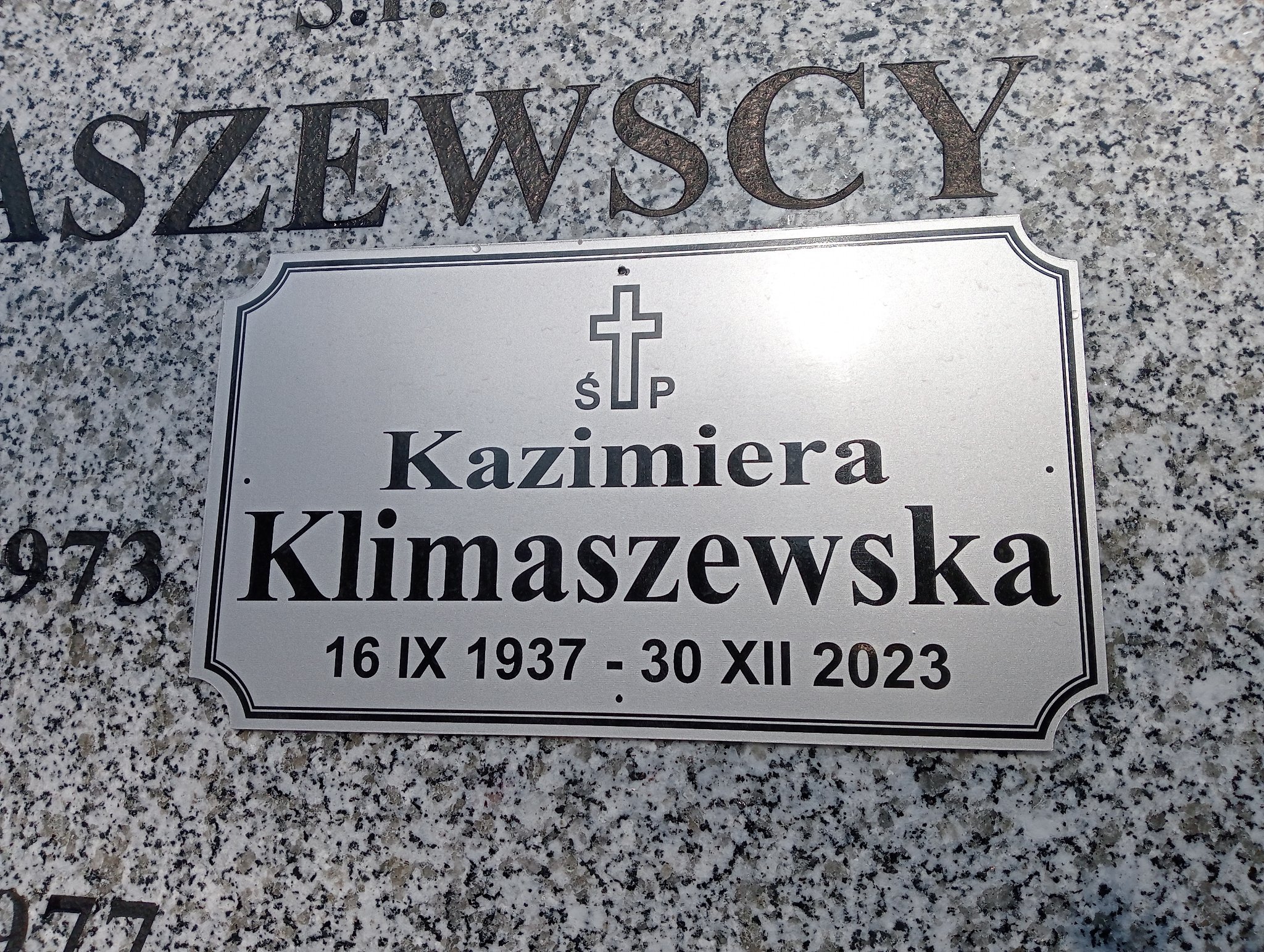 Kazimiera Klimaszewska 1937 Oława - Grobonet - Wyszukiwarka osób pochowanych