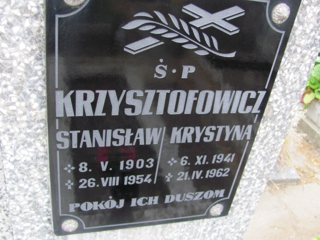 Stanisław Krzysztofowicz 1903 Oława - Grobonet - Wyszukiwarka osób pochowanych