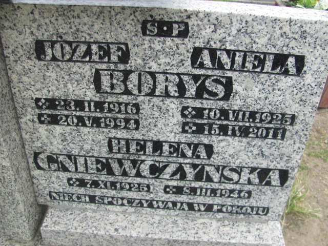 Aniela Borys 1925 Oława - Grobonet - Wyszukiwarka osób pochowanych