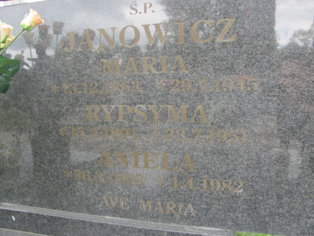 Maria Janowicz 1863 Oława - Grobonet - Wyszukiwarka osób pochowanych