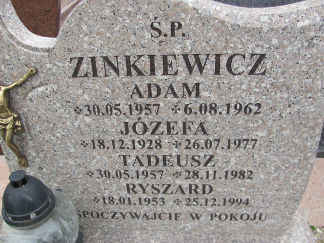 Adam Zinkiewicz 1957 Oława - Grobonet - Wyszukiwarka osób pochowanych