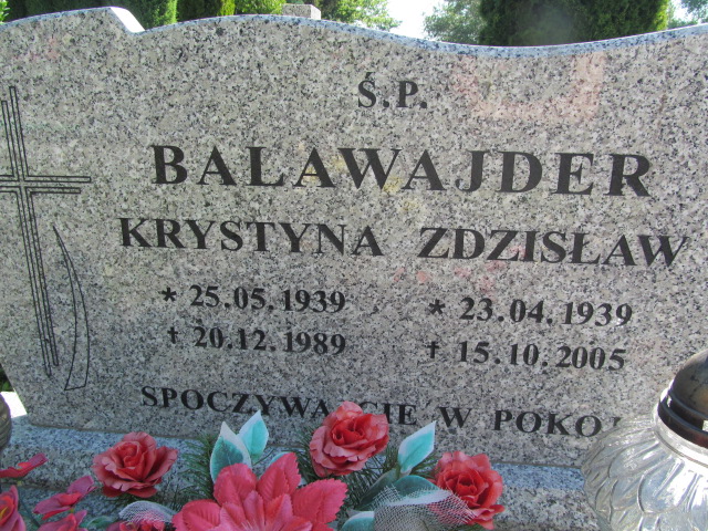 Krystyna Balawajder 1939 Oława - Grobonet - Wyszukiwarka osób pochowanych