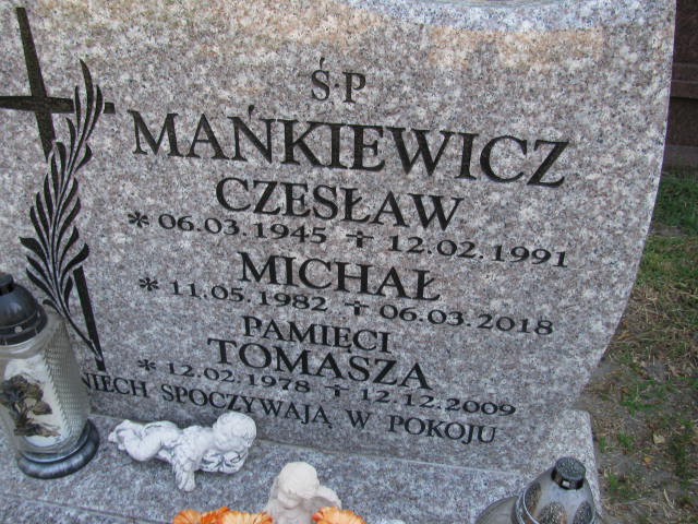 Tomasz Mańkiewicz 1978 Oława - Grobonet - Wyszukiwarka osób pochowanych