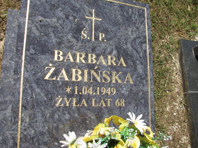 Barbara Żabińska 1949 Oława - Grobonet - Wyszukiwarka osób pochowanych