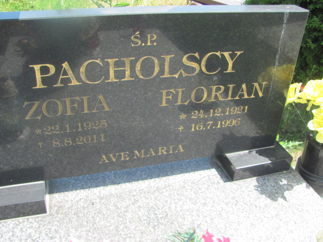 Florian Pacholski 1921 Oława - Grobonet - Wyszukiwarka osób pochowanych