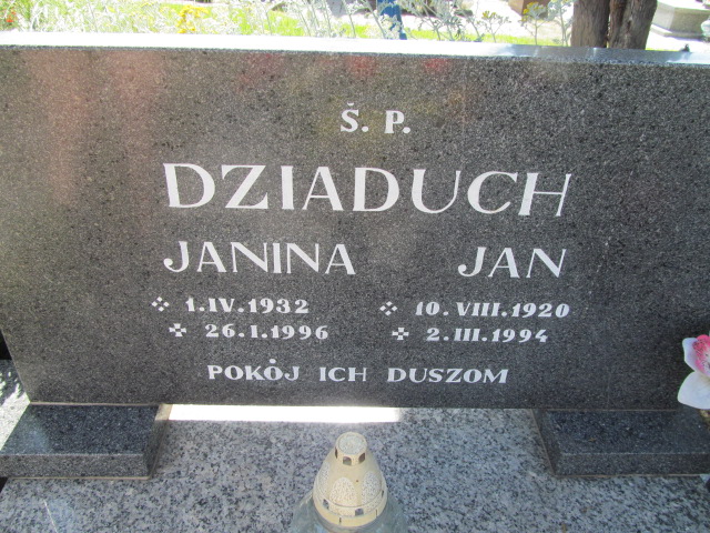 Janina Dziaduch 1932 Oława - Grobonet - Wyszukiwarka osób pochowanych