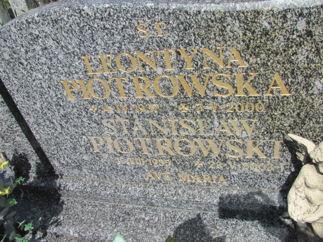 Leontyna Piotrowska 1937 Oława - Grobonet - Wyszukiwarka osób pochowanych