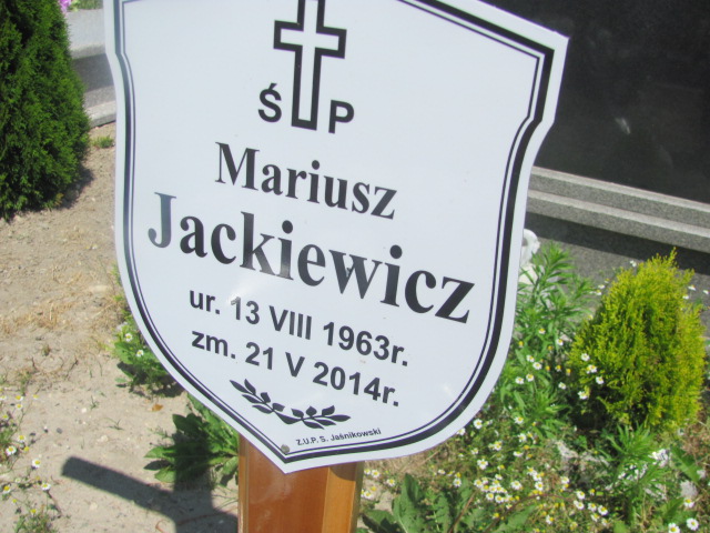 Mariusz Jackiewicz 1963 Oława - Grobonet - Wyszukiwarka osób pochowanych