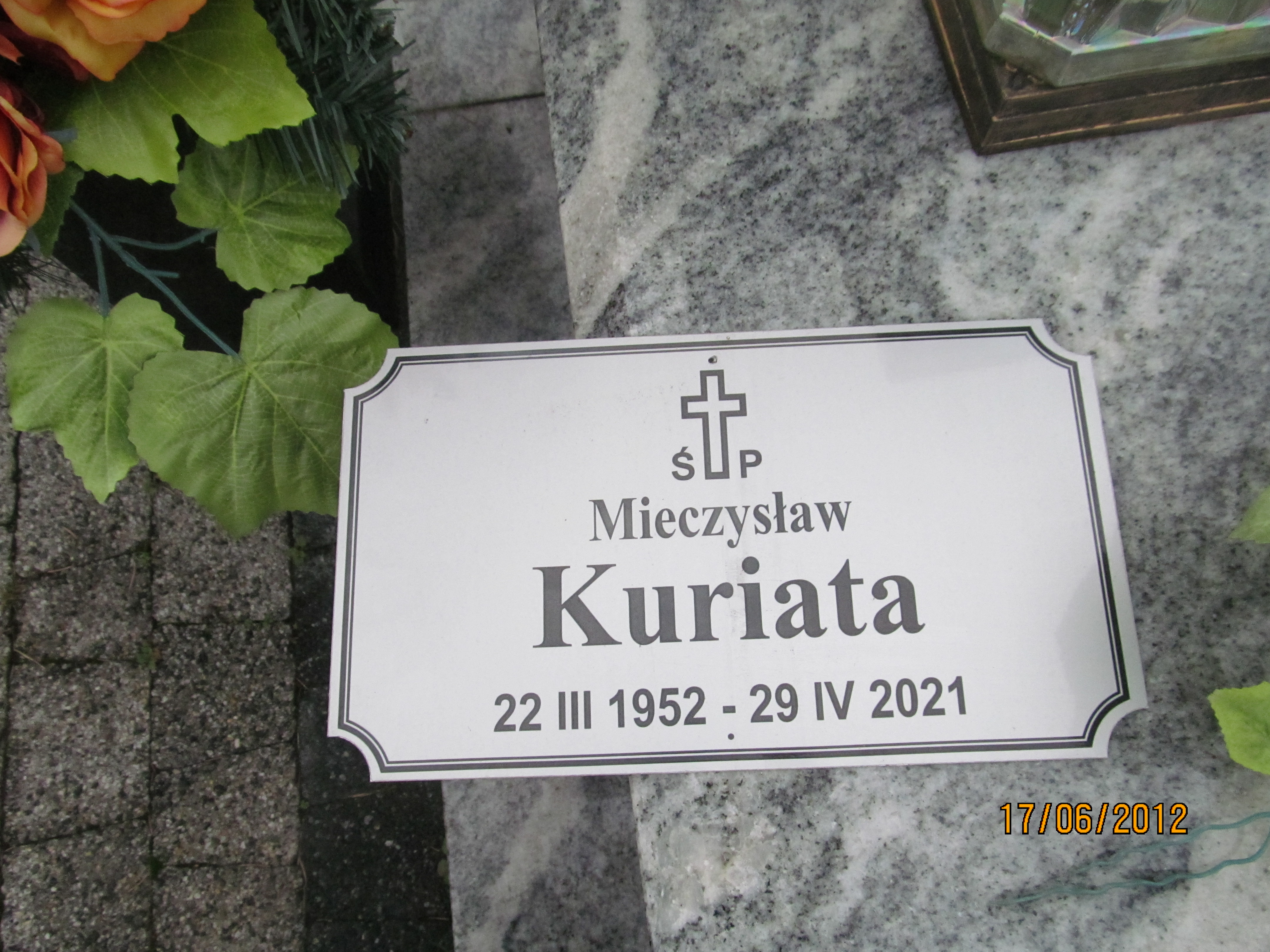 Mieczysław Kuriata 1952 Oława - Grobonet - Wyszukiwarka osób pochowanych